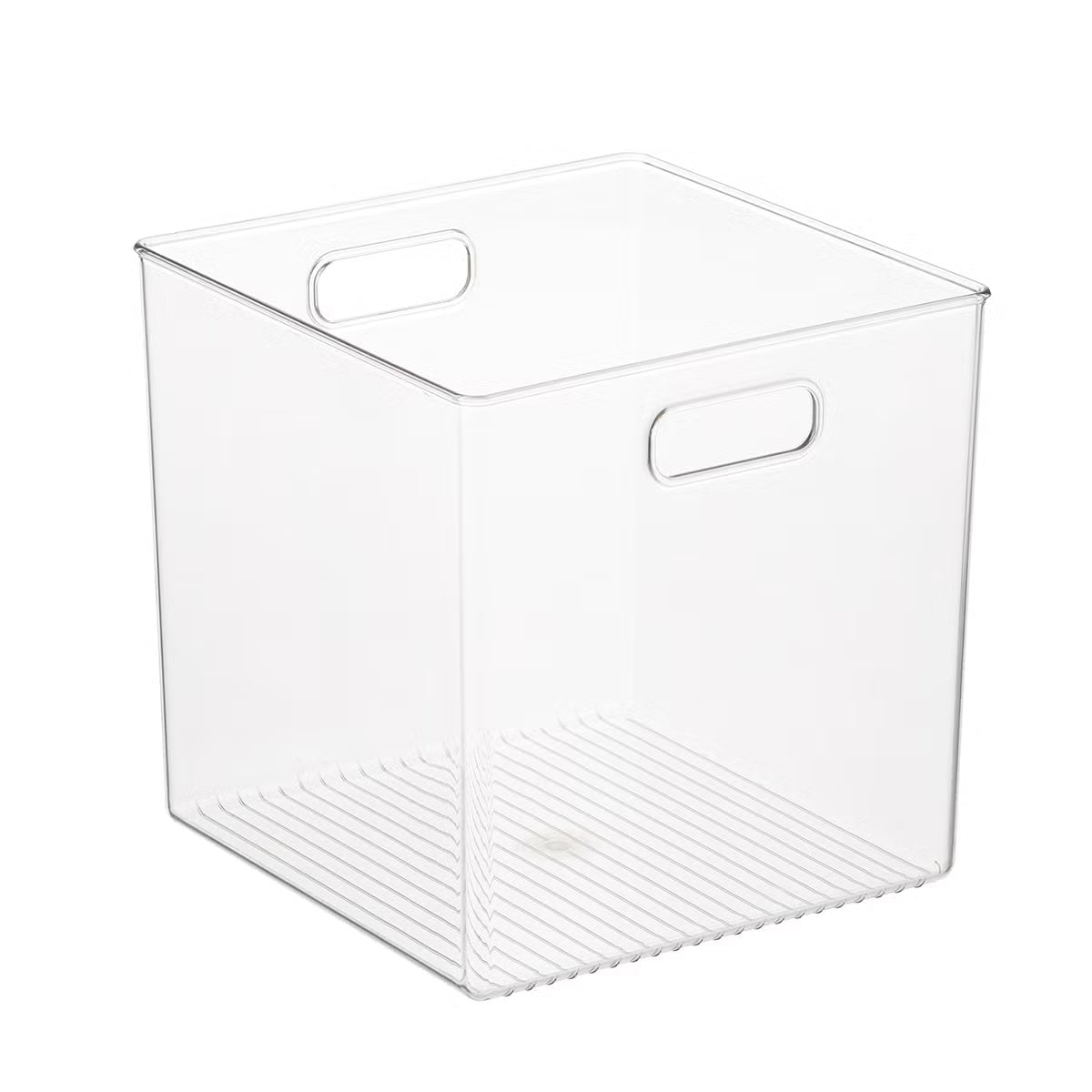 Linus Cube Bin w/ Handles Clear 10" x 10" x 10"