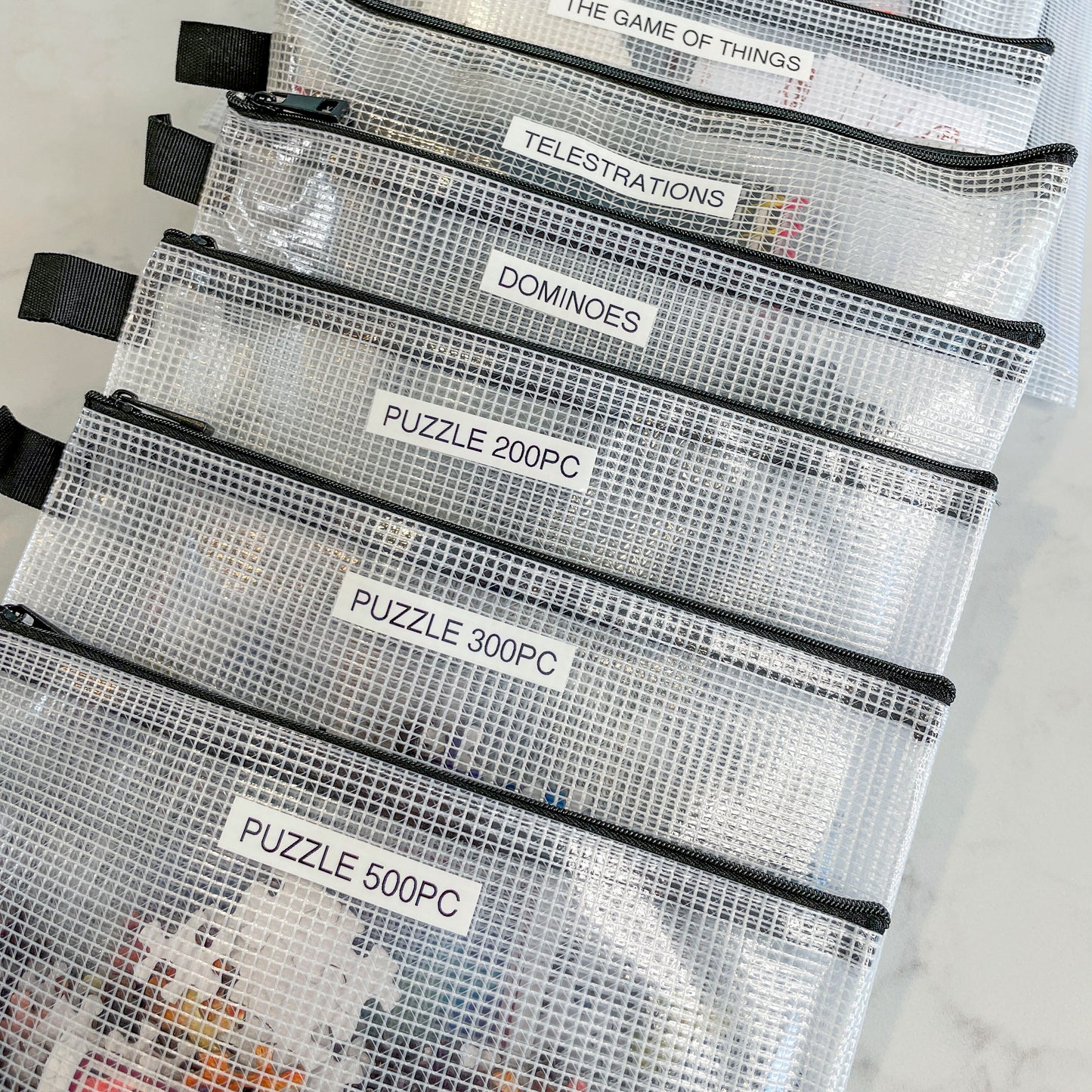 Zippered Vinyl & Mesh Pouch
