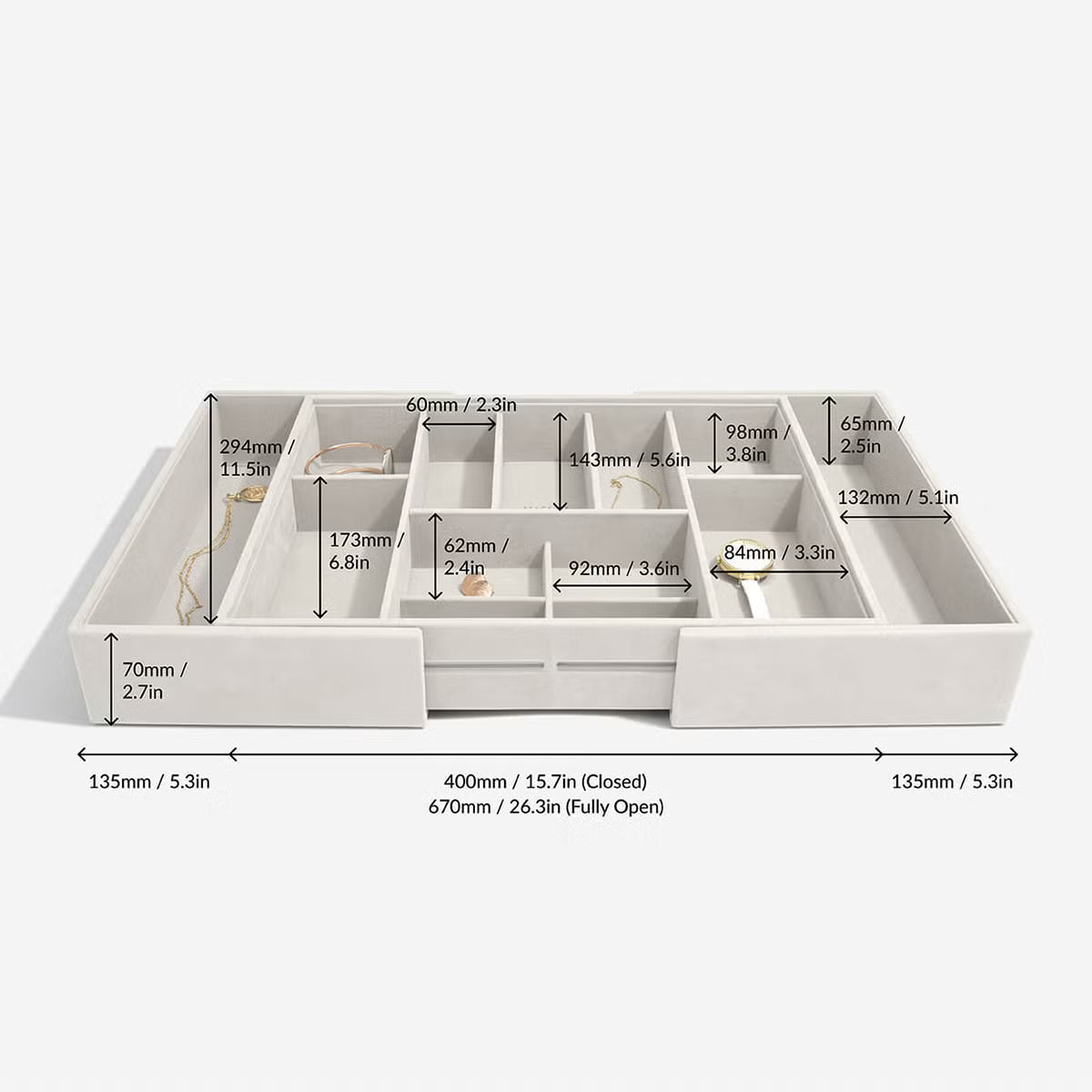 Stackers Expandable Jewelry Trays Grey