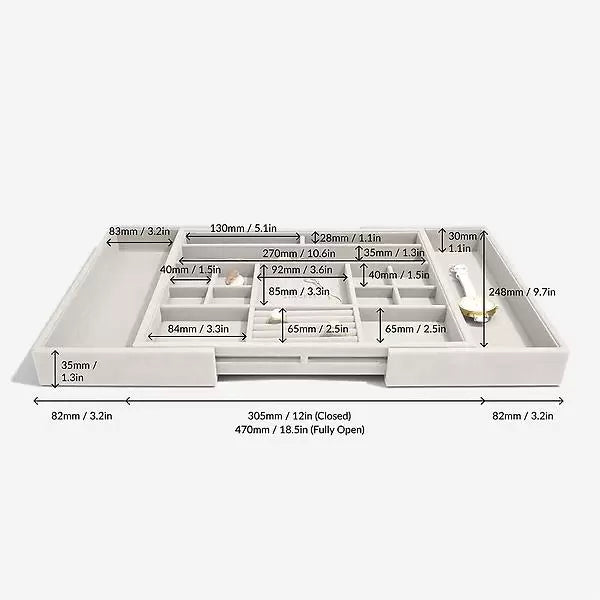 Stackers Medium Expandable Jewelry Tray Grey