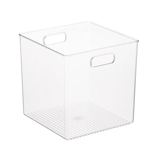 Linus Cube Bin w/ Handles Clear 10" x 10" x 10"