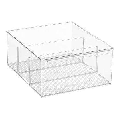 Cabinet & Shelf Depth Pantry Bin w/ Divider Clear (Everything Organizer)
