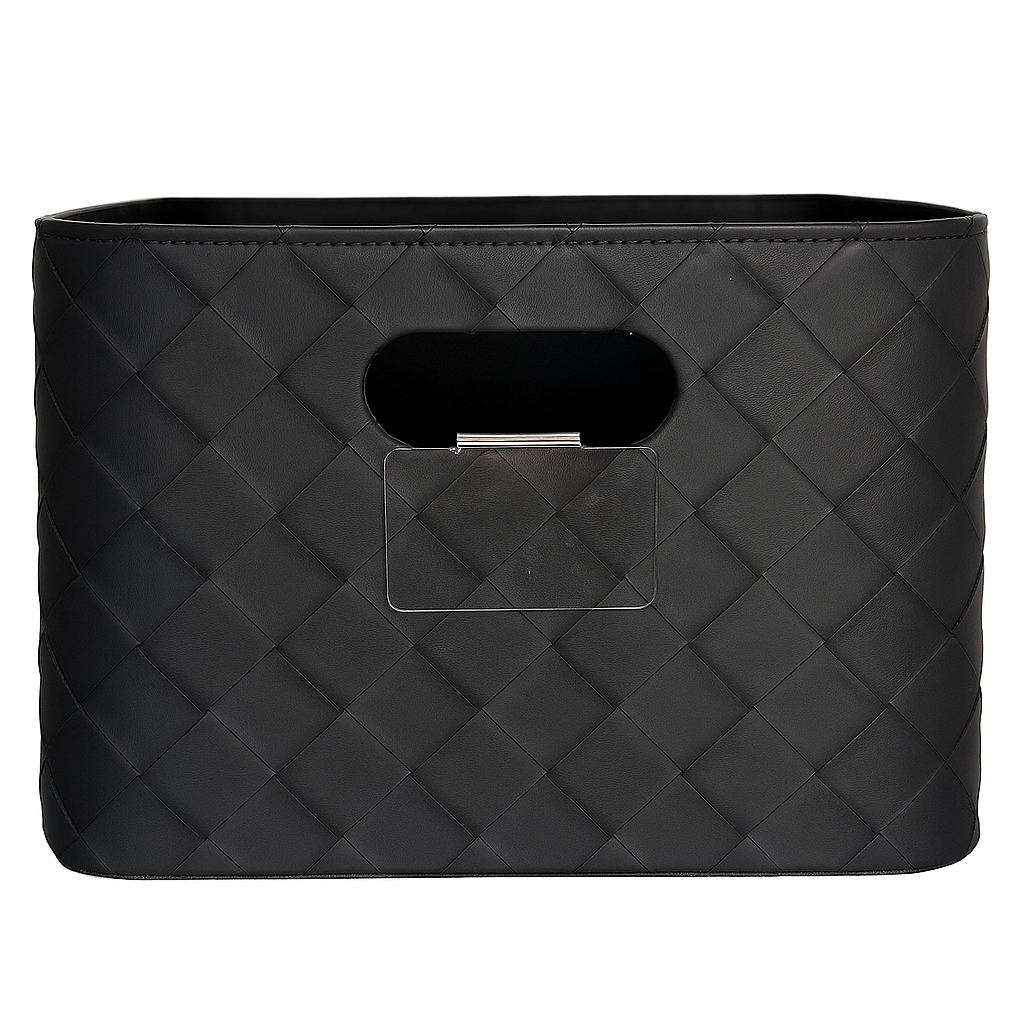Leather Woven Bin