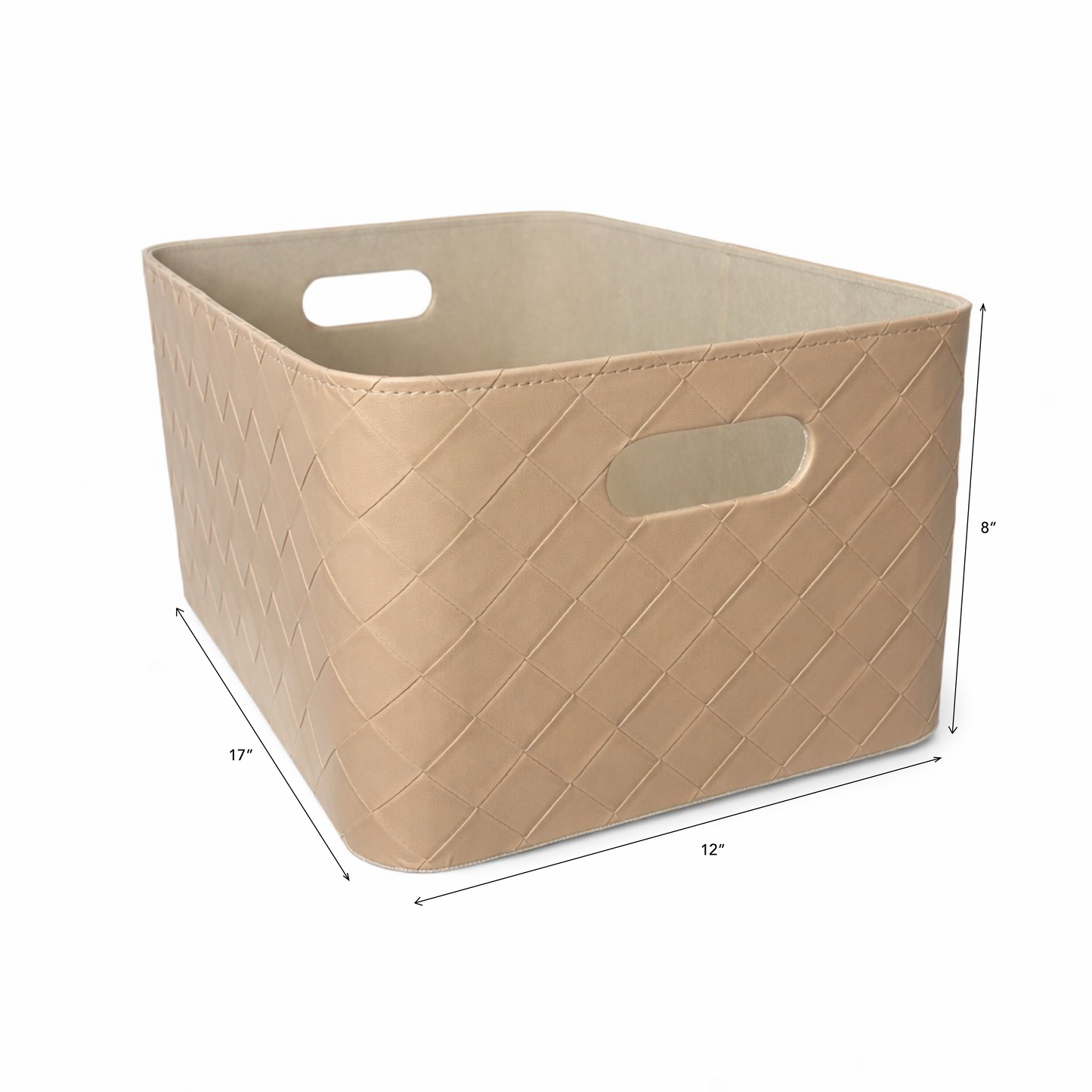 Leather Woven Bin (Sand)