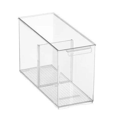 Cabinet & Shelf Depth Pantry Bin w/ Divider Clear (Everything Organizer)