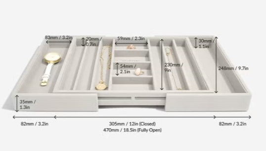 Stackers Expandable Jewelry Trays Grey