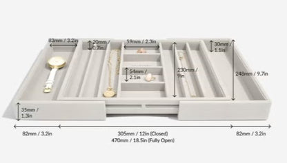 Stackers Expandable Jewelry Trays Grey
