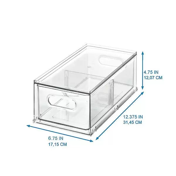 THE HOME EDIT Divided Fridge Drawer Clear